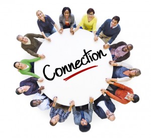 Diverse People in a Circle with Connection Concept